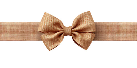 Wall Mural - ecological packaging with natural ribbon and bow isolated against transparent background