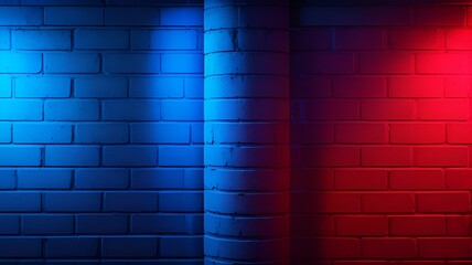 Neon brick wall with light