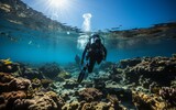 Fototapeta Fototapety do akwarium - Immerse Yourself in Nature's Masterpiece: Scuba Diving in the Great Barrier Reef