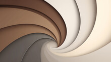 Abstract Spiral Paper Background In Tan, Brown, And Grey - Overlapping Fractal Shapes - Generative AI