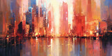 Fototapeta Londyn - abstract art of cityscape,illustration painting