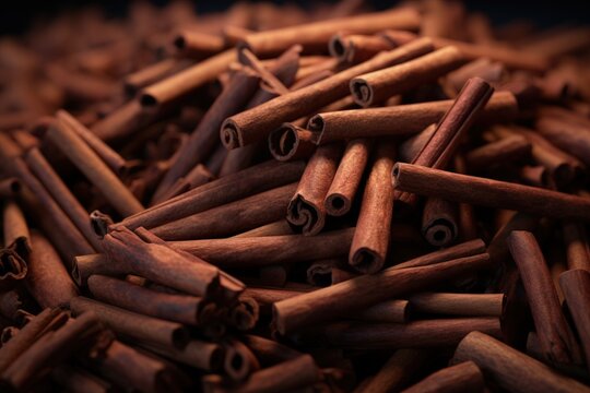 illustration of several cinnamon sticks. generative ai