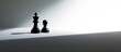 Believe in yourself confident being pawn and king silhouette in chess