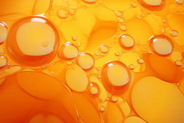 Wall Mural - Orange and yellow bubble-shaped abstract image.