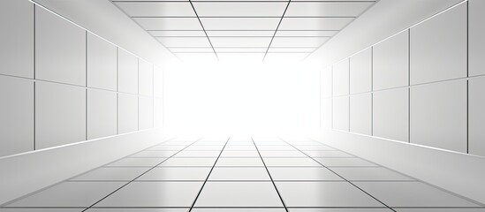 Poster - Abstract white rectangular tile flooring and ceiling with surface texture for a text background