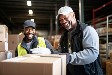 photo of two men standing together in a warehouse