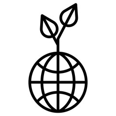 Sticker - Outline Earth icon