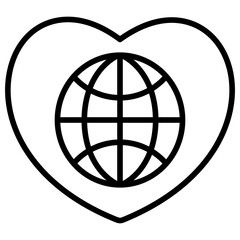 Poster - Outline Love Earth icon