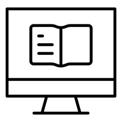 Sticker - Outline Online Book icon