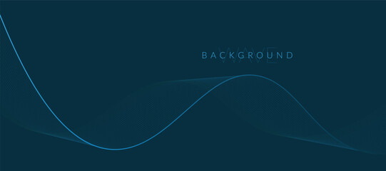 Abstract blue background with wavy lines. Lines vector illustration. Creative line art blue background. Technology background. Design elements of science and technology elements with line design. 