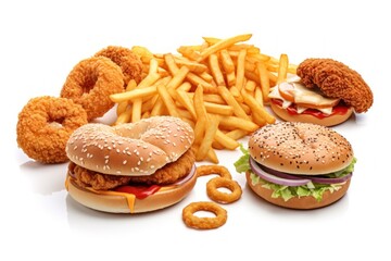 Poster - A collection of various food items displayed on a table. Perfect for food-related projects and advertisements.