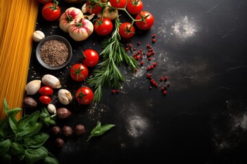 Poster - A wide variety of different types of food arranged on a table. Perfect for showcasing a diverse range of culinary options.