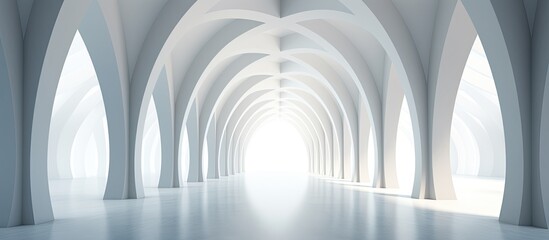 Poster - arched interior with abstract architecture background