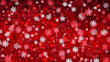 Red and white Christmas background images made up of 100's of snowflakes