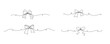 © l.v.l - Tied ribbon bow hand drawing one line set. Vector stock illustration isolated on white background for design template Christmas, Birthday greeting card, invitation or presentation. Editable stroke.