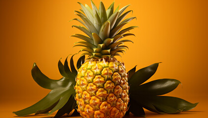 Canvas Print - Freshness and vibrancy of tropical fruit illustrate healthy eating and organic lifestyle generated by AI