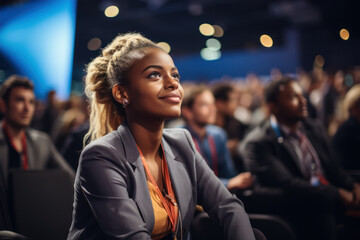 Canvas Print - A global youth conference fostering dialogue among future leaders from diverse backgrounds. Generative Ai.