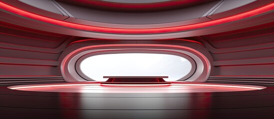 Poster - Empty stage in futuristic modern background future modern interior concept