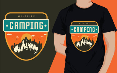 camping outdoor t shirt design