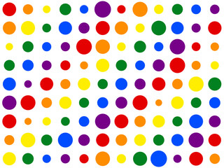 Wall Mural - lgbt rainbow seamless pattern with circles. cute bright background