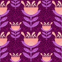 Ethnic floral seamless Ukraine flower line art pattern for wrapping paper and fabrics and linens and fashion textiles