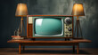 old tv set. vintage television 
