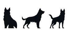 Vector Isolated Black Silhouette Of A Dog Collection