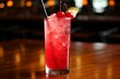 Refreshing alcoholic Shirley Temple-inspired drink with a twist. Generative AI
