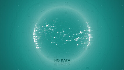 Aufkleber - Big data visualization. Futuristic infographic. Information aesthetic design. Visual data complexity. Complex data threads graphic visualization. Abstract data graph.