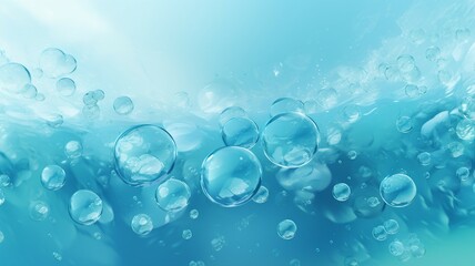 Poster - Bubbling Aqua Background, Submerged Liquid World