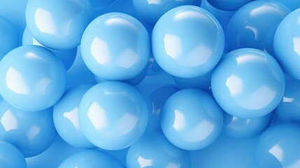 Poster - Realistic blue molecules spheres isolated background. AI generated image