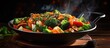 Vegan stir fry in a wok