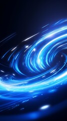 Wall Mural - an abstract blue background with light waves and shapes. generative ai.