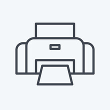 Icon Photo Printer. Related To Photography Symbol. Line Style. Simple Design Editable. Simple Illustration
