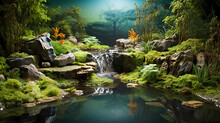 Small Pond With Waterfall