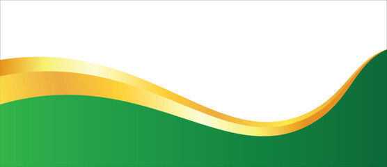 Aufkleber - Abstract Gold and green curve banner background. Vector illustration