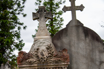 Poster - grave stones in a cemetery