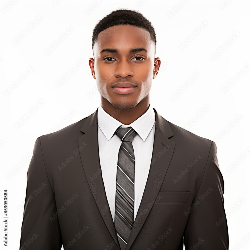 closeup portrait of a handsome young black african american company ...