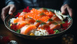 Freshness on plate seafood, sashimi, fish, healthy eating generated by AI