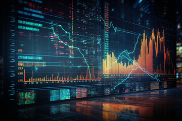 Poster - digital display of investment stock growth