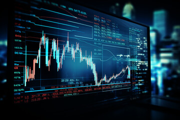 Poster - digital display of investment stock growth