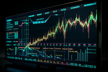 Poster - digital display of investment stock growth
