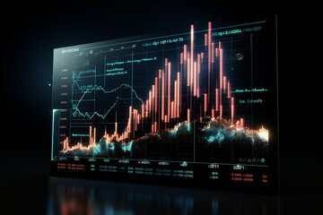 Poster - digital display of investment stock growth