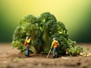 Canvas Print - broccoli in a garden