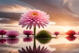 Fototapeta Kuchnia - pink lotus flower  and generated AI