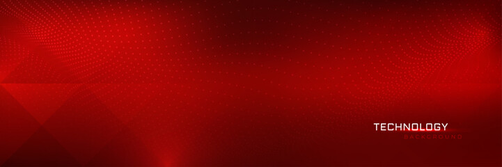 Poster - abstract digital technology futuristic wave of particles on red background. futuristic point wave. f