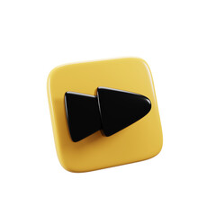 Poster - 3d rendering social media fast forward button icon. Multimedia button icon concept
