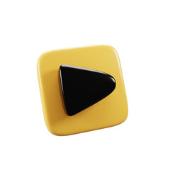 Poster - 3d rendering social media play button icon. Multimedia button icon concept