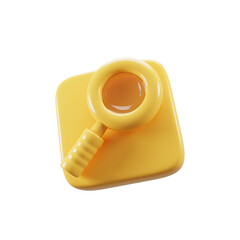 Fototapete - Social media search button icon on 3d rendering. Multimedia user interface icon concept