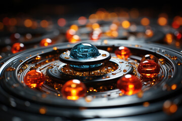 Aufkleber - An abstract depiction of quantum chaos, showing the complex behavior of quantum systems. Generative Ai.